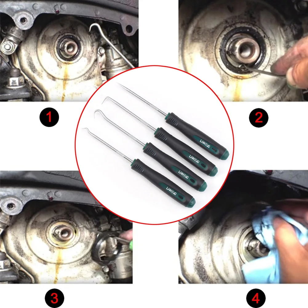 

4-piece Set Of Car Oil Seal Screwdriver Set O-ring Washer Remover Remover Hook Tool Can Be Used For Various Stretching Marking