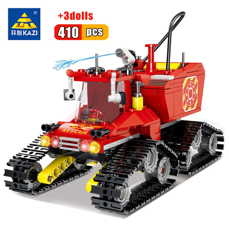 

410pcs Kaizhi 80528 Water Tank Fire Truck Boy Assembled Small Particle Building Block Toy Gifts