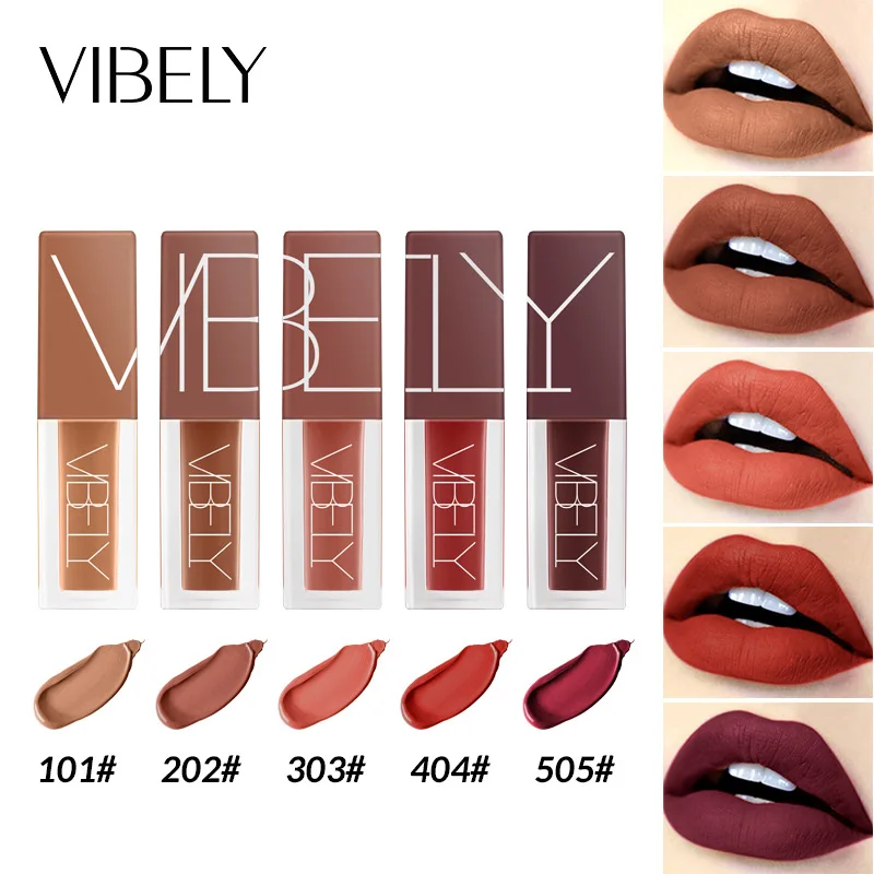 

Vibely Eats Earth-Colored Fog Matte Lipstick Glaze Pumpkin Lipstick Glaze Makeup Goods Cosmetic Gifts for Women Hot Selling