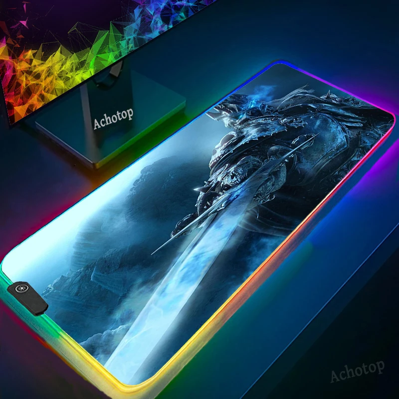 

RGB World of Warcraft Simple Design Escape From Tarkov Beautiful Anime Mouse Mat Gaming LED Mouse Mat xxl 900x300mm pad mouse
