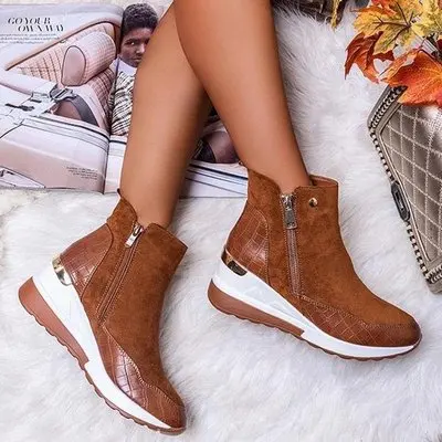 

sales round low Direct cylinder head slope side zipper winter Martin boot girl 2021 Walking shoes