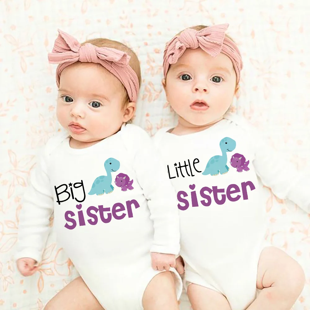 

Комбинезоны для новорожденных с мультипликационным динозавром, Комбинезоны для младенцев, сестры, двойной сестры, осенне-зимние костюмы, о...