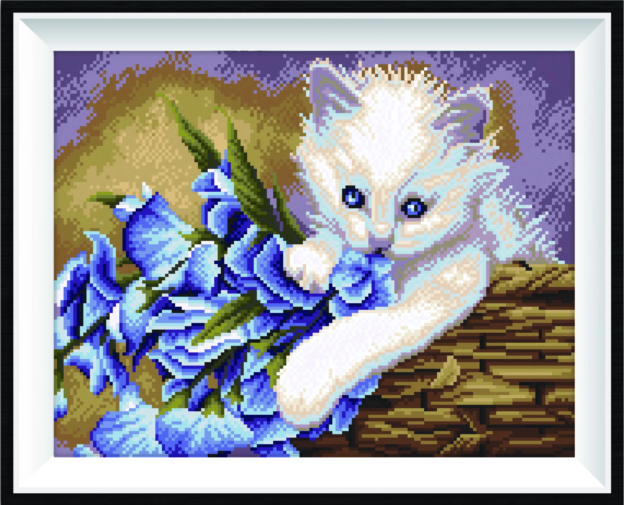 

5D AB Алмазная картина высокого качества кристальная вышивка милый белый кот Цветочная корзина Вышивка крестом мозаичная вышивка бисером на...