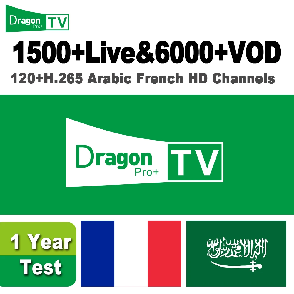 Dragon tv Pro Plus IP tv с H.265 каналов лучший французский арабский IP tv подписка 1500+ Live 6000+ VOD 1 год для Android tv BOX
