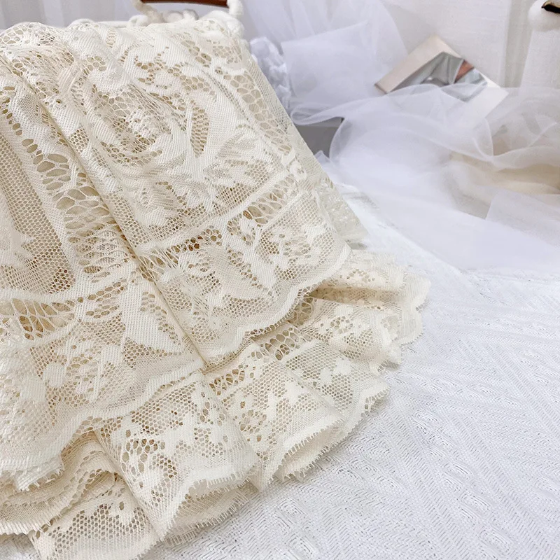 

New women lace Pleated skirt Elastic band A-line 4color pick