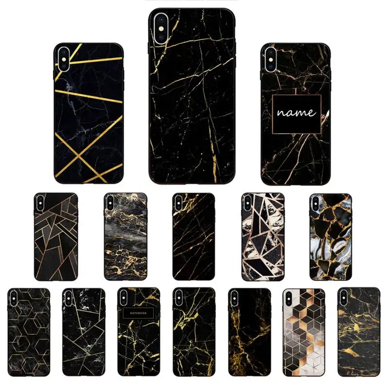

Beautiful Colorful Balck Gold Marble Phone Case for iPhone 13 11 12 pro XS MAX 8 7 6 6S Plus X 5S SE 2020 XR cover