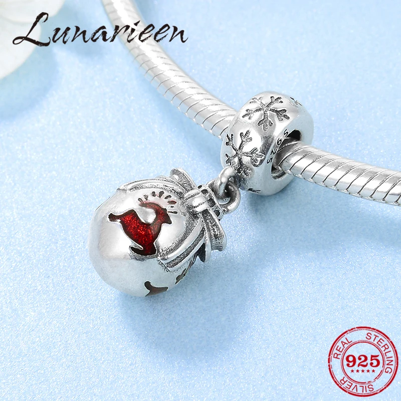 Подвеска для браслета Pandora из серебра 925 пробы с красной эмалью|Ювелирные шармы| |