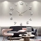 3D настенные часы, подарочные зеркальные наклейки, настенные часы для гостиной, комнаты переговоров