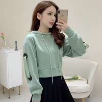 fall 2022 fashion womens hoodie solid new street top loose casual womens sweatshirt short pullover d4475682