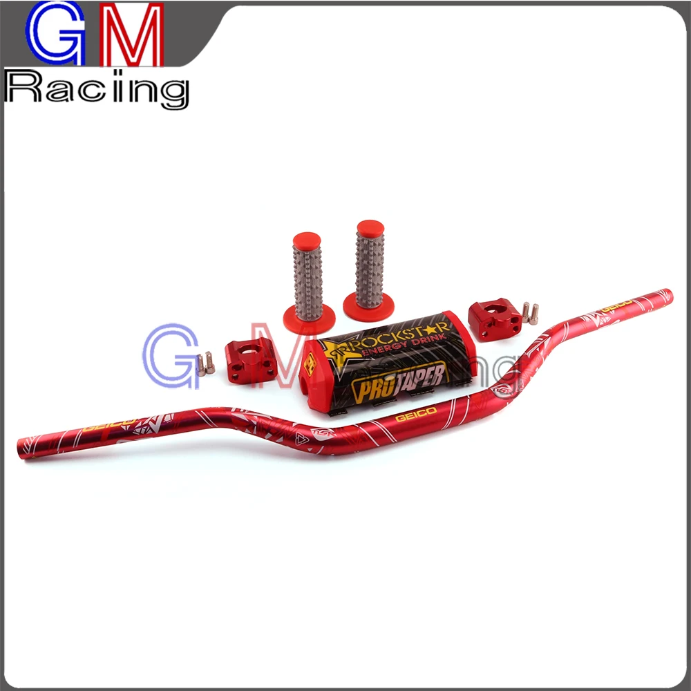 Red pattern B 1 1/" жир бар ручки 22 мм до 28 мм бар зажимы Жир Бар Pad для KAWASAKI KX125 KX250 KX250F KXF250 KX450F мотоцикл - Цвет: Red pattern B