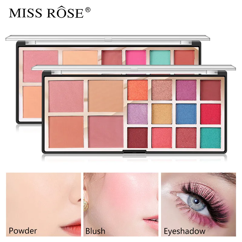 Уход за лицом палитра теней для макияжа + 2 цвета Blushe порошок тени век хайлайтер