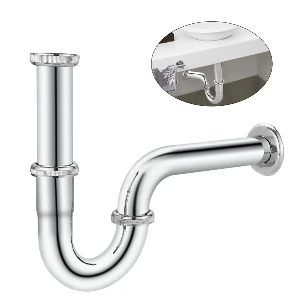 

Stainless Steel 1/4'' x 32mm Waste Drain Valve Siphon Syphon For Faucet Sink