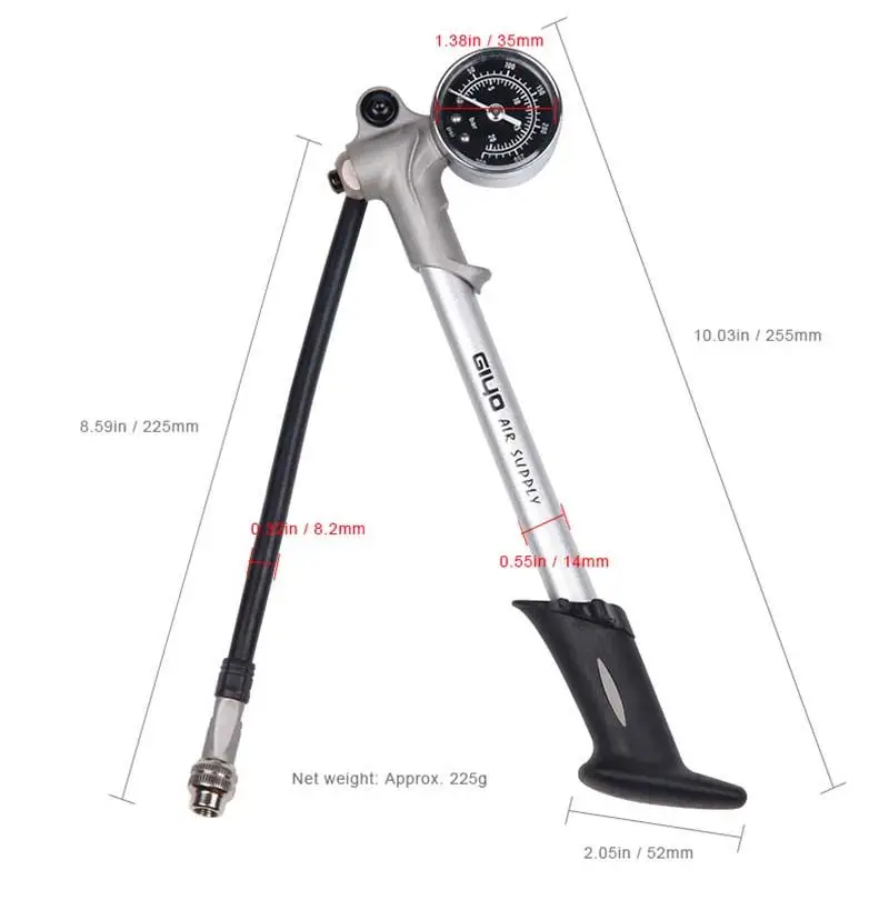 GIYO Pump 300psi High-pressure Bike Air Shock Pump For Fork& Rear Suspension Cycling Bicycle Pump Mountain Bike Pump With Gauge