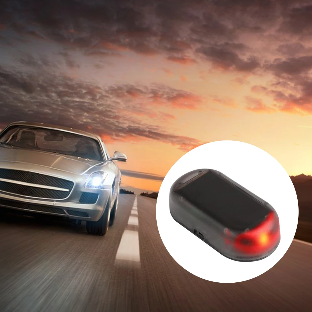 1 Pc LED Car Fake Security Light Solar Powered Simulated Dummy Alarm Wireless Warning Anti-Theft Caution Lamp Flashing Imitation |