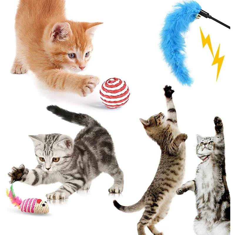 Набор игрушек для кошек из 20 предметов туннели шарики игрушка перьев плюшевая