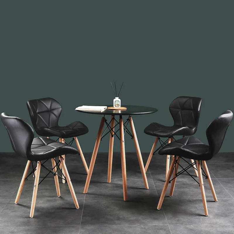 Table solid wood nordic fashion dining table simple modern plate casual coffee reception negotiation | Мебель