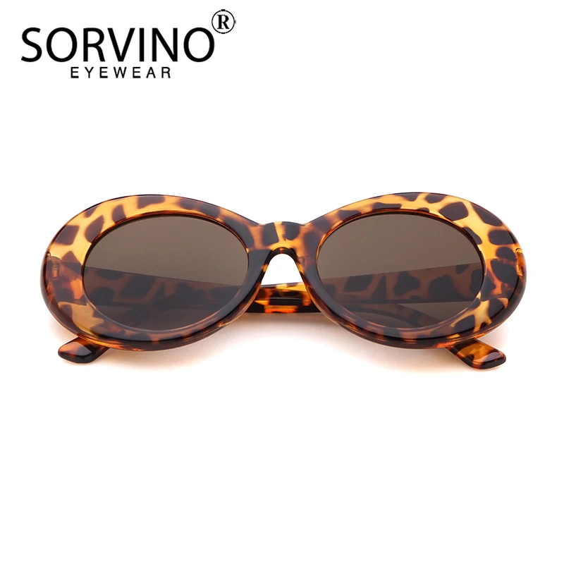 Женские Овальные Солнцезащитные очки SORVINO маленькие леопардовые в стиле ретро