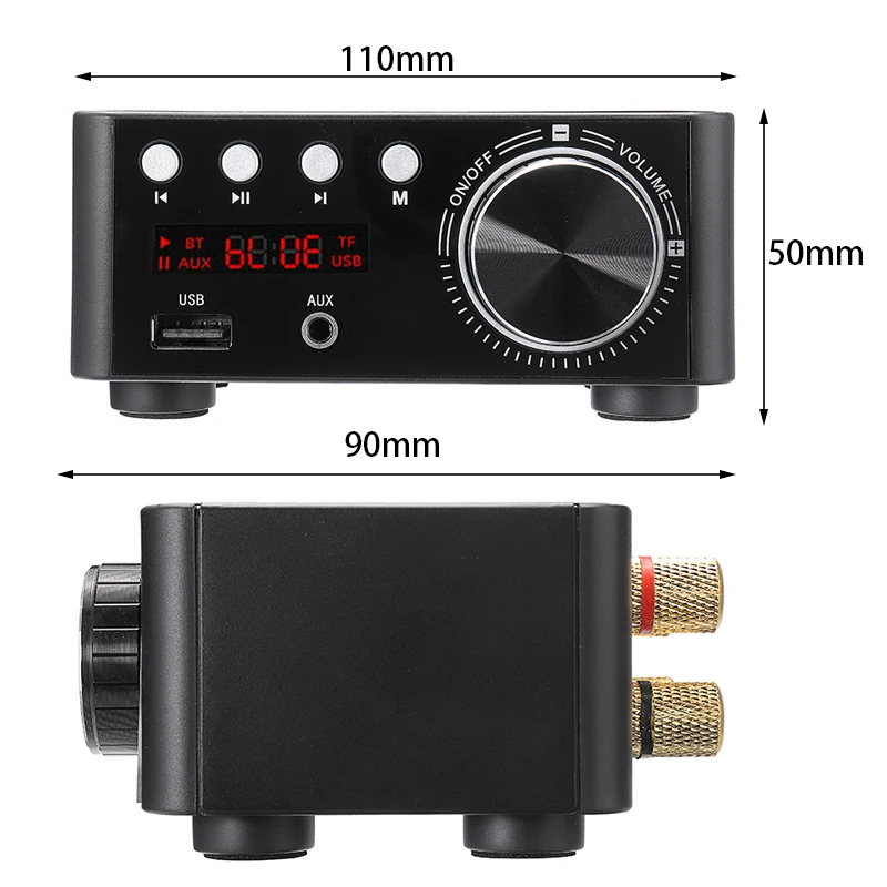 Mini bluetooth 5.0 HiFi TPA3116 Digital Amplifier Stereo Audio 2.0 Channel Class D Sound Power Amplifiers 50Wx2 | Электроника