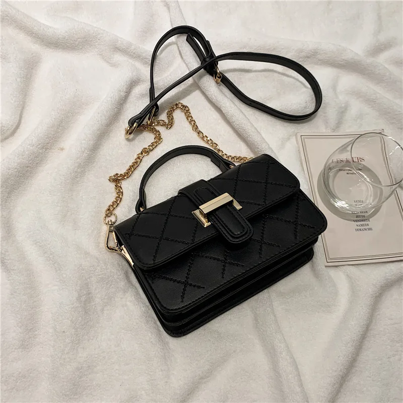 

INS Style Plaid Hasp Handbags PU Leather for Women Bags Ladies Shoulder Crossbody Bags Girls Handbags Purses Feminina Bolsos New