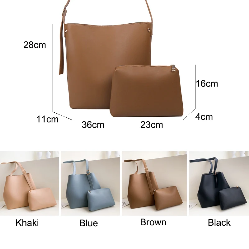 

Women Shoulder Bag Pu Leather Handbag Large Capacity Tote Crossbody Purse For Girls Luxury Fashion Designer Composite Big Black