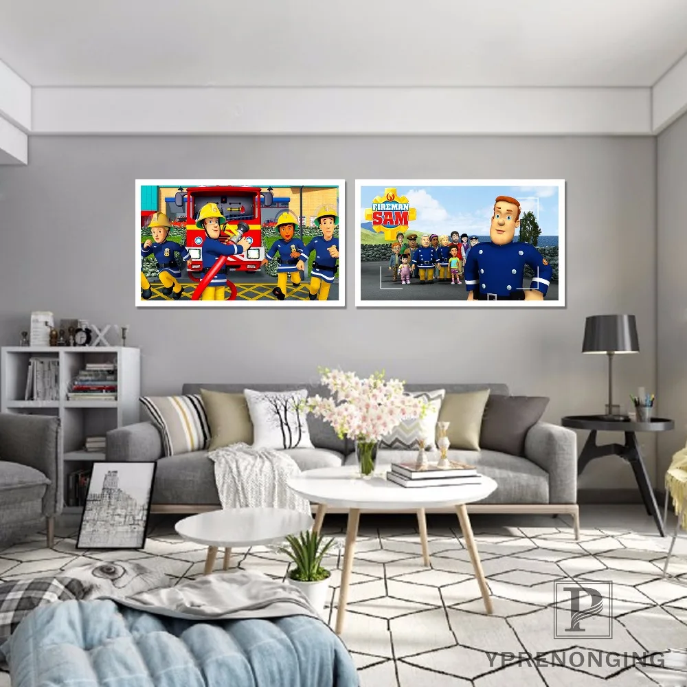 Холст постер из шелковой ткани Пожарный Сэм на заказ бумага Классическая картина