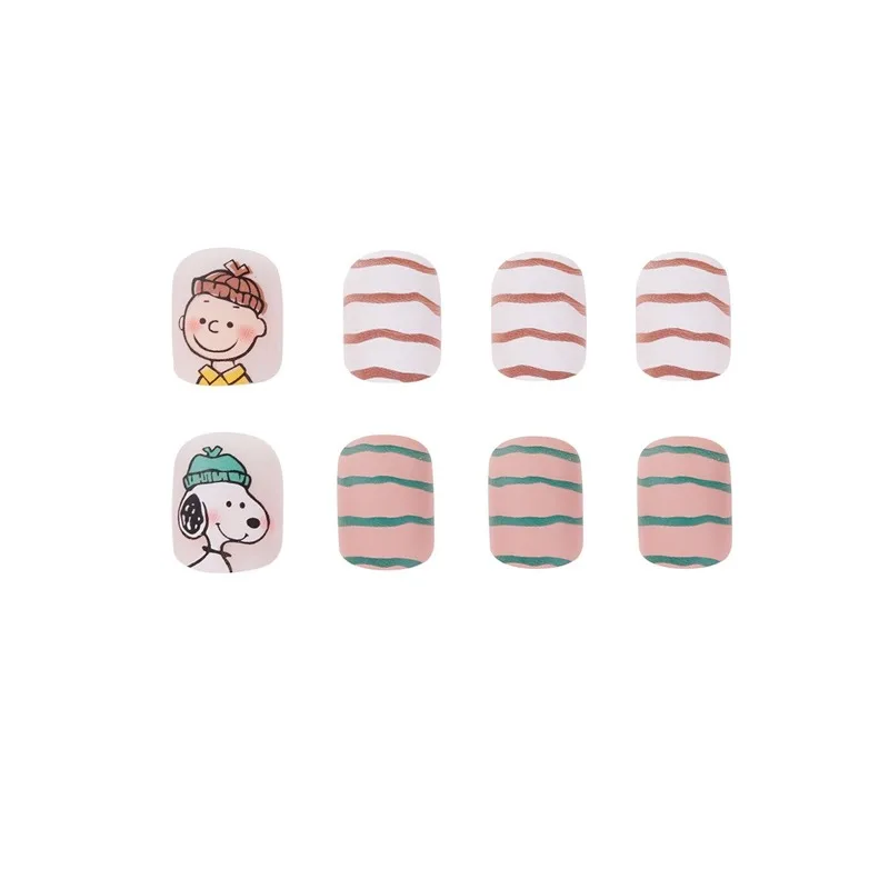 

2021 ins latest pop cartoon series short-cut bump scrub wearing manicure fake nail patch Waterproof false nails nails art