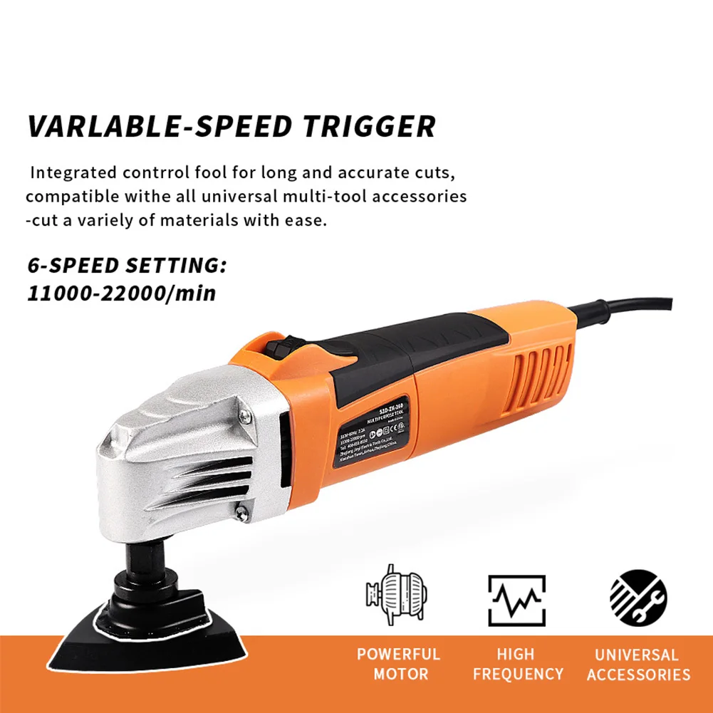 

Trimmer 6 Variable Speeds Cutting Pure Copper Oscillating Multi Tool Sanding 11000-22000rpm Woodworking Renovator Grout Removal