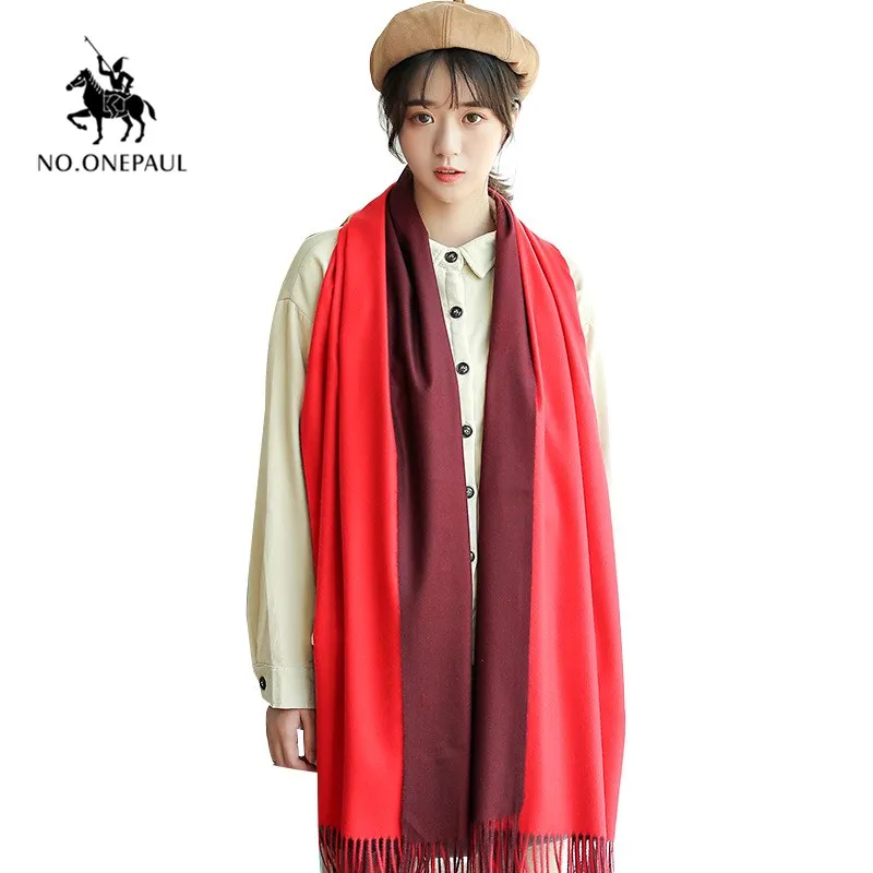 

Женский однотонный модный одеяло NO.ONEPAUL, тонкий и мягкий зимний кашемировый шарф, Толстая теплая шаль, 2019