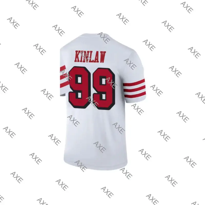 

Customized Embroidery Letters American Football Jersey Javon Kinlaw Men's Black White Red San Francisco Limited Jersey