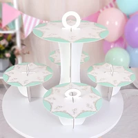 3 tier cardboard cake stand snack pastry dessert tower fruit food display stand cupcake cake holder rack birthday party supplies