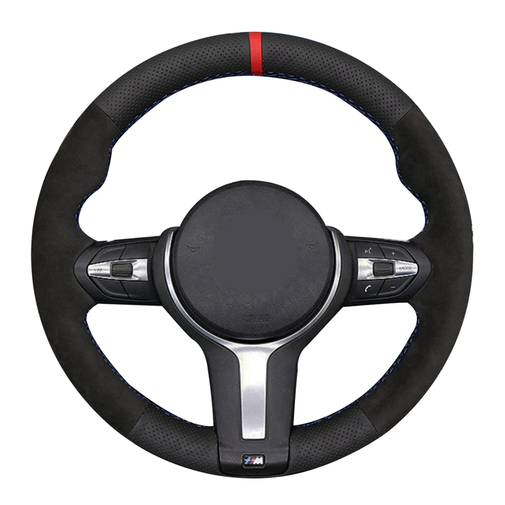 

Car Steering Wheel Cover Genuine Leather Suede For BMW M4 M5 M6 F87 M2 F80 M3 F82 F12 F13 F85 X5 M F86 X6 M F33 F30