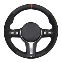 car steering wheel cover genuine leather suede for bmw m4 m5 m6 f87 m2 f80 m3 f82 f12 f13 f85 x5 m f86 x6 m f33 f30