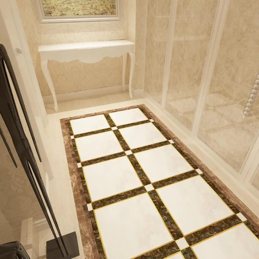 Self-adhesive Marble Floor Tile Wall Sticker PVC Oil-proof Waterproof for Home Living Room Bedroom Kitchen Bathroom DPH-003