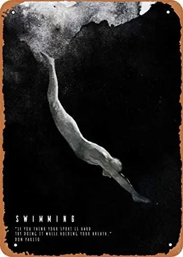 

Fanzi винтажный вид металлический знак Спорт Плавание 8 "X12" Оловянная пластина Настенный декор