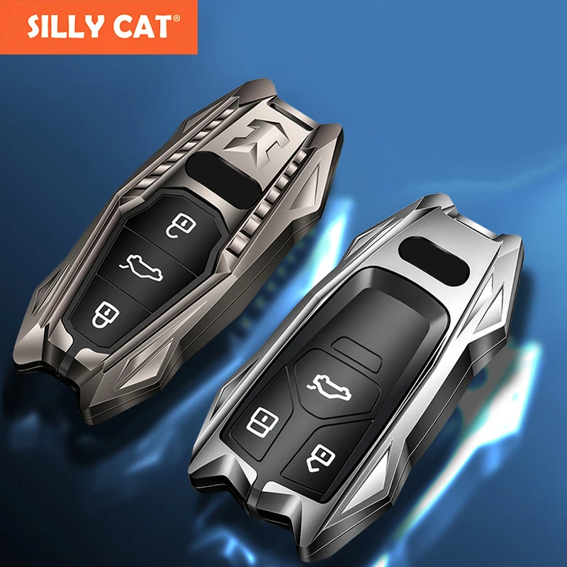 

Metal Car Key Fob Case Cover Protect Suit For AUDI Key Fob Cover Case A4 A5 B9 B8 A6 C8 C7 A7 A8 4N2 Q8 4MN Q5 FY Q7 4M TT S4 Q8