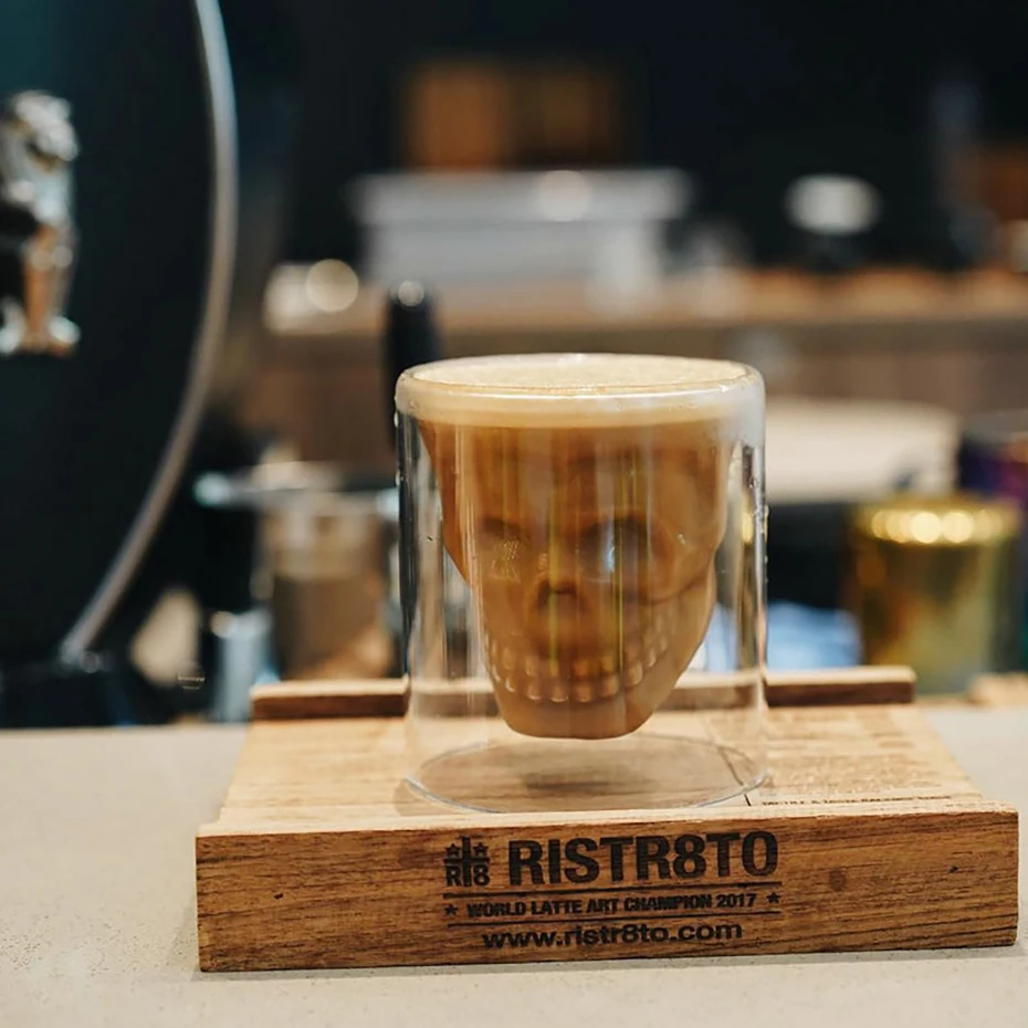 Череп винный бокал кружка латте Кофе виски прозрачная стеклянная чашка водка