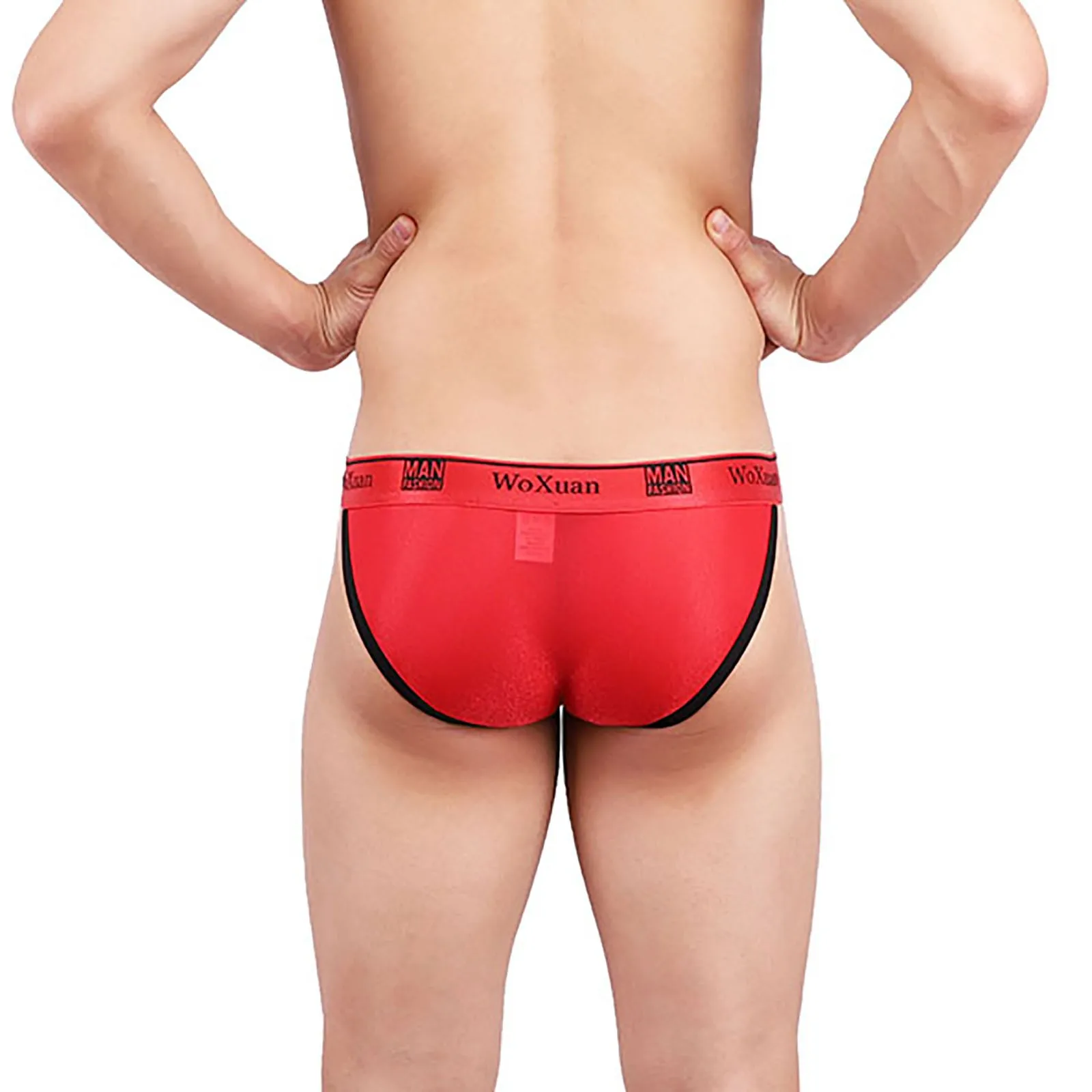 

Fashion Sexy Men Underwear Elastic Waistband Sweat-absorbent Ice-silk Cool Briefs Low Waist Breathable Male Underpants 2021