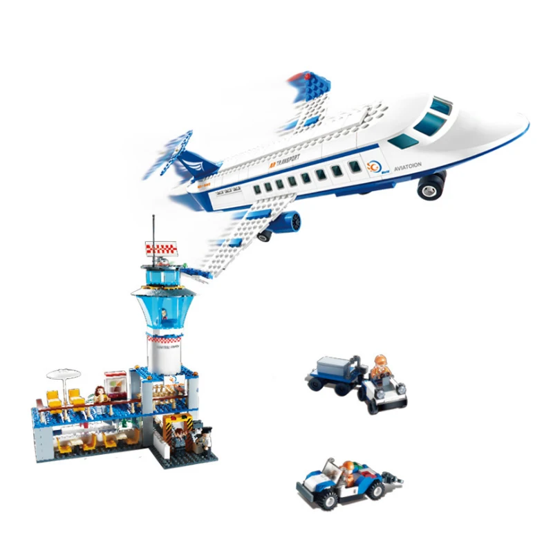 

City Aircraft Control tower Building Blocks Sets airplane Space flight Bricks Action Figures Creator Toys for Children Gifts
