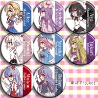 project shrine maide touhou project action figure 8 type anime backpack decoration tinplate badge toys children gifts