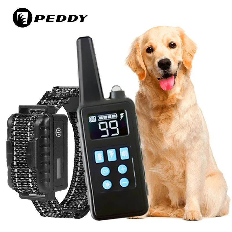 

Электрический ошейник для дрессировки собак, дистанционное управление, антилай, перезаряжаемый, ж/к дисплей, удар током, вибрация, звук, все ...