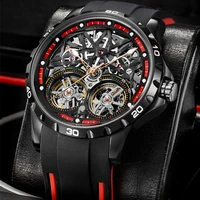 apnuonr new original design mens mechanical watch waterproof silicone belt casual business mens clock
