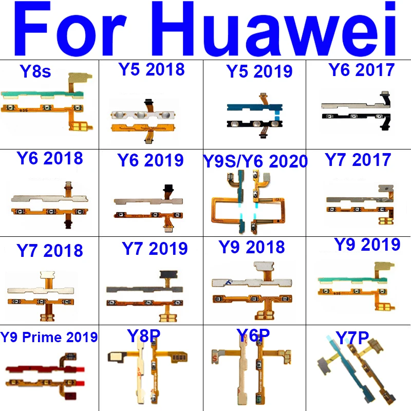 2 шт. гибкий кабель питания для Huawei Y9 Y7 Y6 Pro Y5 Prime 2020 2019 2018 2017 клавиши Huwei Y6p Y7p Y8p Y8s Y9s