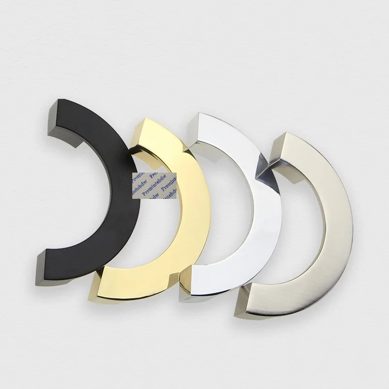 

4Pcs Zinc Matte Black Shiny Gold Brass Furniture Cupboard Closet Drawer Cabinet Door Pull Handle Half Circle Semicircle Round