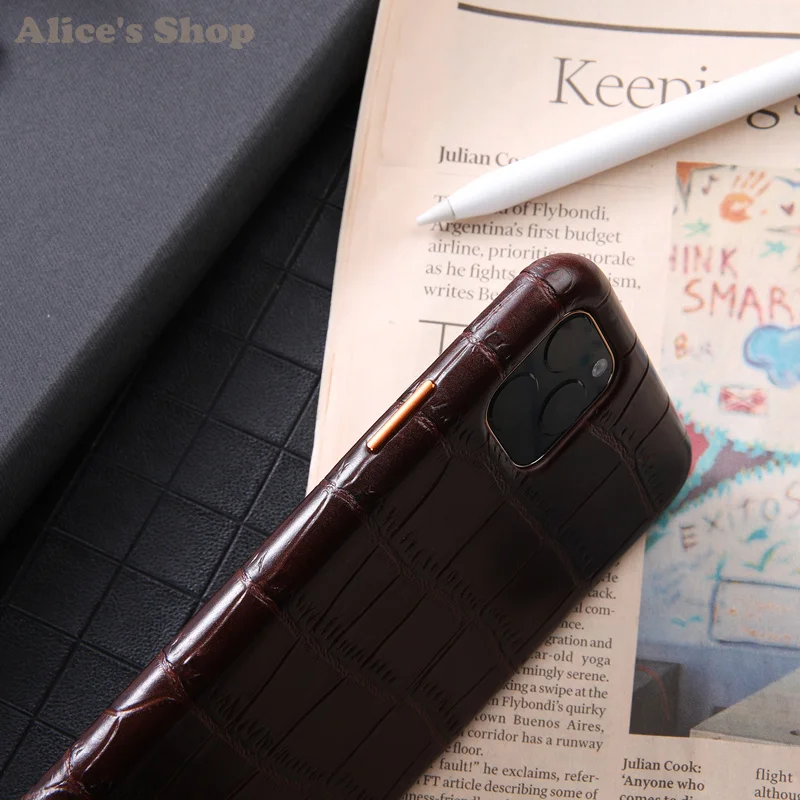 Роскошный кожаный чехол из натуральной крокодиловой кожи для iPhone 11 Pro Max тонкий