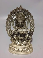 collection chinese handmade tibetan silver carved guanyin buddha statue yellow god of wealth luck gift home decoration