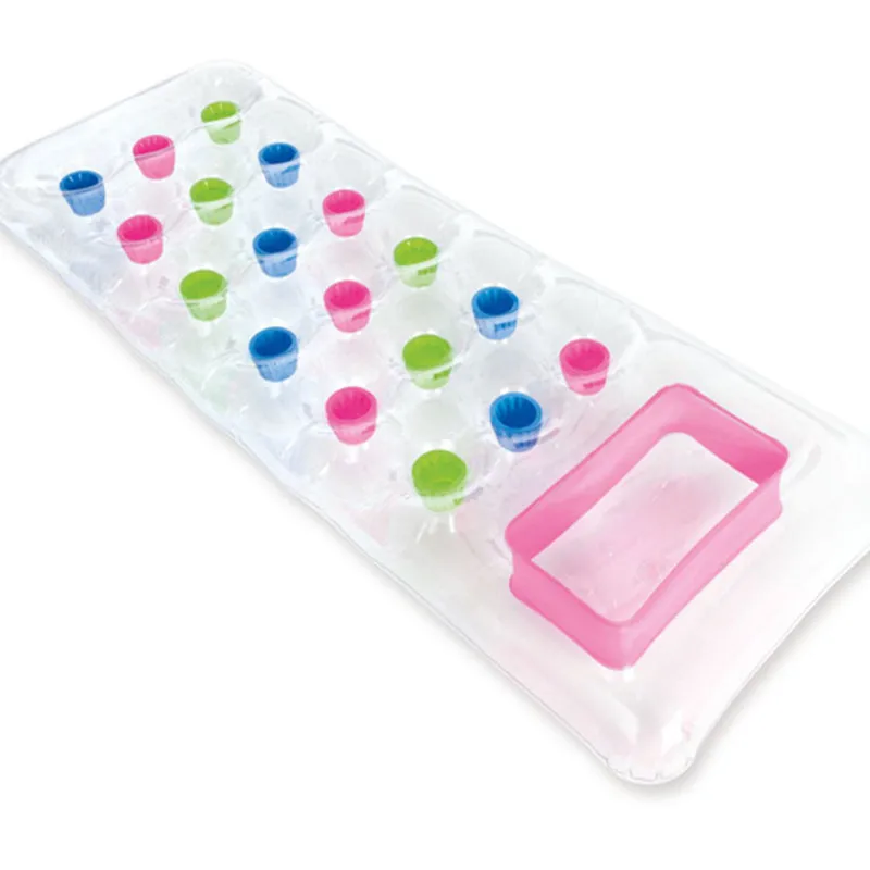 

2021 Summer Hot Sale Pvc Material 18 Hole Color Lying Chair Water Floating Row Inflatable Floating Bed Beach Supplies Pool Toys