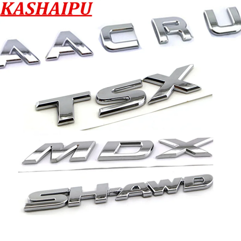 

1x Chrome Car 3D Letters Shawd Sh-awd Mdx Tsx Rdx Turbo Emblem Logo Badge Decal For Acura Trunk Rear Tail