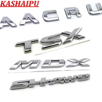 1x chrome car 3d letters shawd sh awd mdx tsx rdx turbo emblem logo badge decal for acura trunk rear tail
