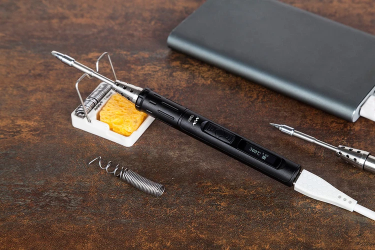 Тип C USB мини умный OLED цифровой Регулируемый Электрический паяльник портативный мини-режим сна Пайка для PCB припоя набор инструментов