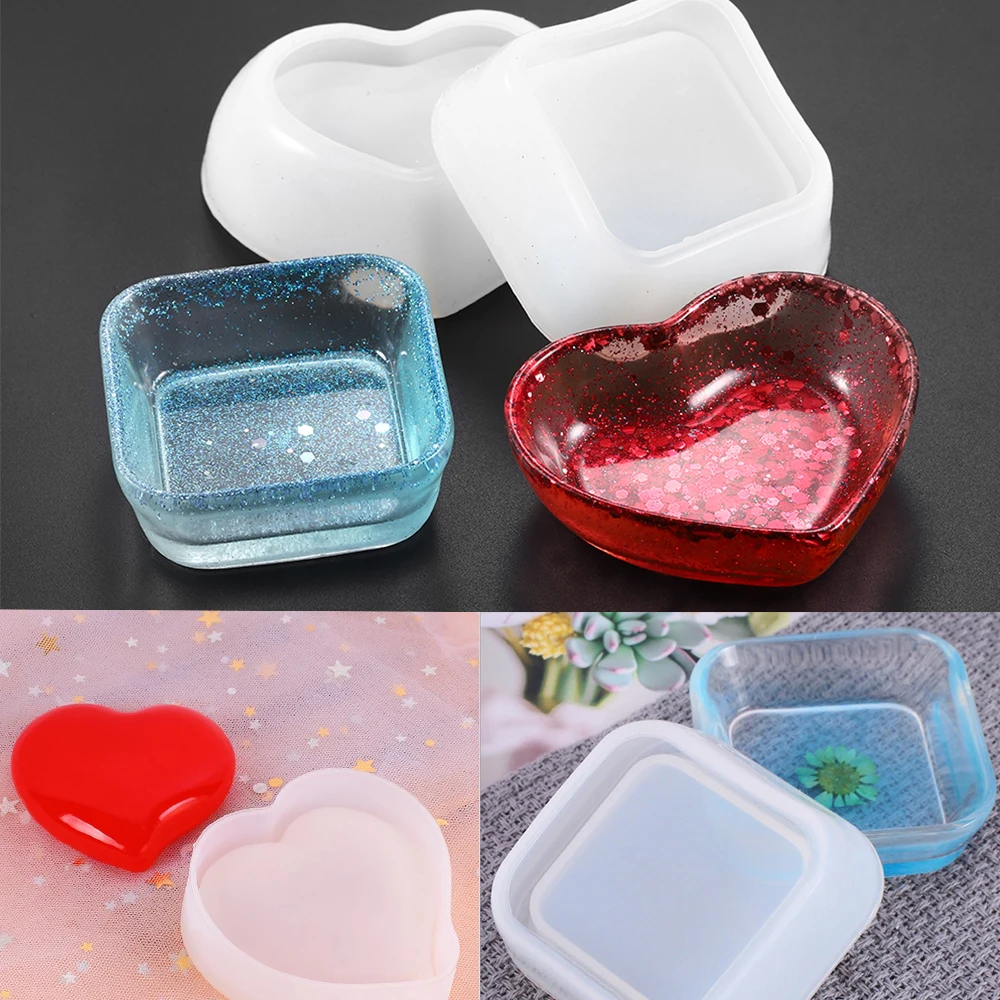 

1Pcs Hearts Dish Shape Epoxy Resin Molds Silicone Clay Casting Making Craft Molds Tools For DIY Jewelry Making Accessories